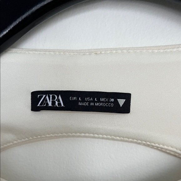 ZARA Cream Crepe Open-Back Long Sleeve Top - Picture 7 of 10